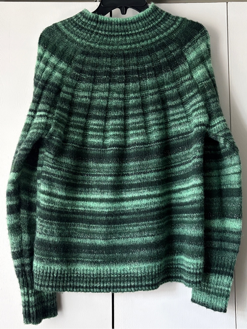 Knox Rose Green Striped Crewneck Sweater